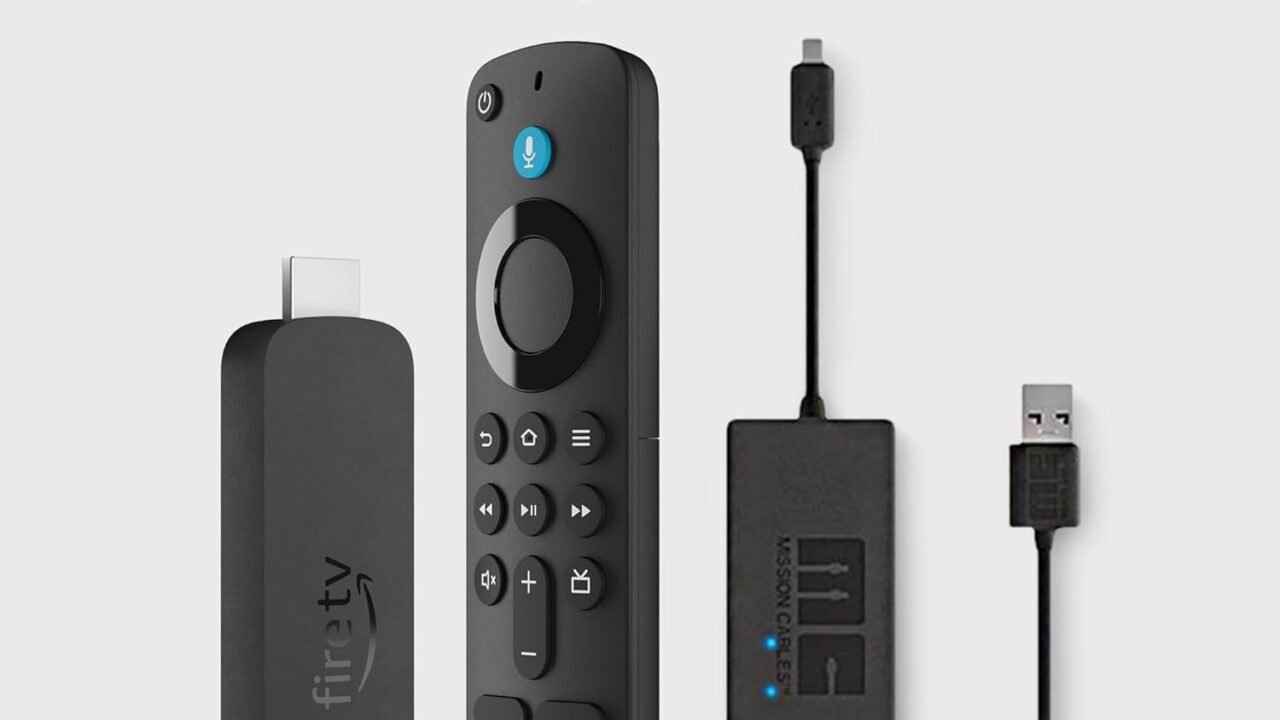 Amazon Fire TV Stick 4K Plus with USB Power Cable (eliminates the need for AC adapter)